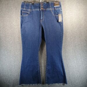 NWT Bold Elements High Rise Crop Jeans Women 18 Stretch Curvy Button Fly